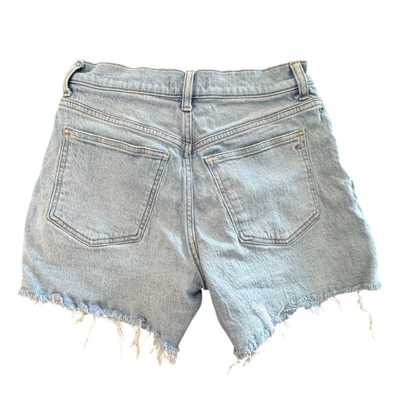 Madewell Pants - Madewell Perfect Mid-Length Jean Shorts Women’s Size 27 Light Wash Frayed Hem De